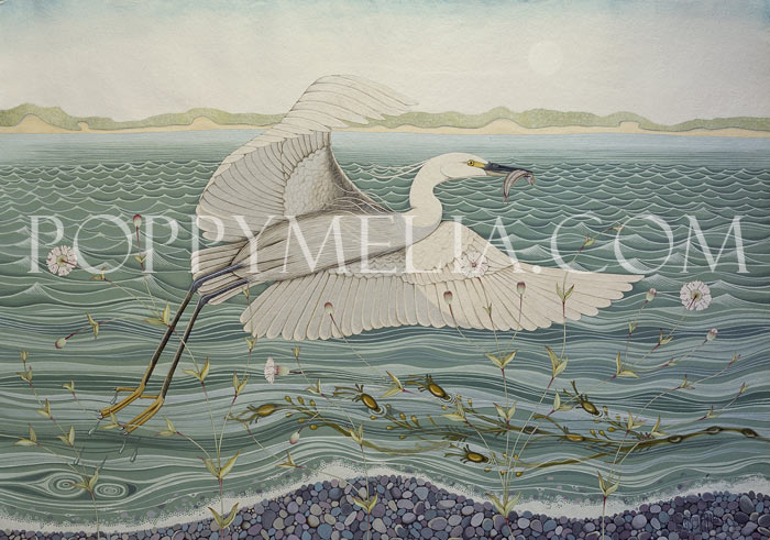Egret by Irish Artist Poppy Melia